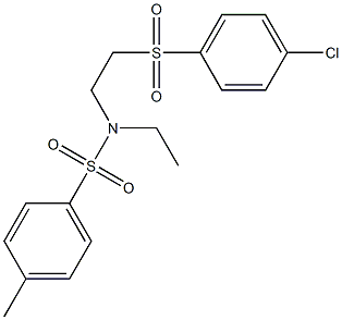 N1-{2-[(4-chlorophenyl)sulfonyl]ethyl}-N1-ethyl-4-methylbenzene-1-sulfonamide 结构式