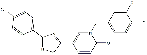 5-[3-(4-chlorophenyl)-1,2,4-oxadiazol-5-yl]-1-(3,4-dichlorobenzyl)-2(1H)-pyridinone 结构式