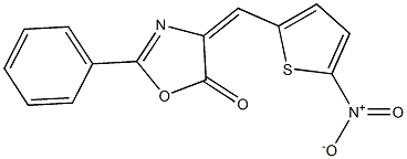 4-[(5-nitro-2-thienyl)methylidene]-2-phenyl-4,5-dihydro-1,3-oxazol-5-one 结构式