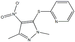 2-[(1,3-dimethyl-4-nitro-1H-pyrazol-5-yl)thio]pyridine 结构式