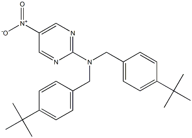 N,N-bis[4-(tert-butyl)benzyl]-5-nitro-2-pyrimidinamine 结构式