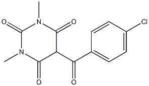 5-(4-chlorobenzoyl)-1,3-dimethyl-2,4,6(1H,3H,5H)-pyrimidinetrione 结构式