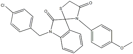 1-(4-Chlorobenzyl)-3'-(4-methoxyphenyl)-spiro-[3H-indole-3,2'-thiazolidine]-2,4'-(1H)-dione 结构式