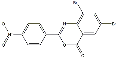 6,8-dibromo-2-(4-nitrophenyl)-4H-3,1-benzoxazin-4-one 结构式