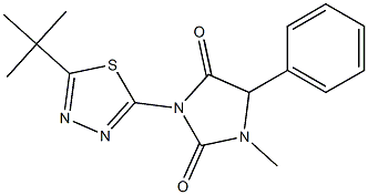 3-[5-(tert-butyl)-1,3,4-thiadiazol-2-yl]-1-methyl-5-phenylimidazolidine-2,4-dione 结构式