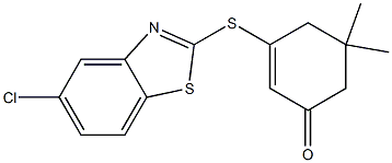 3-[(5-chloro-1,3-benzothiazol-2-yl)thio]-5,5-dimethylcyclohex-2-en-1-one 结构式