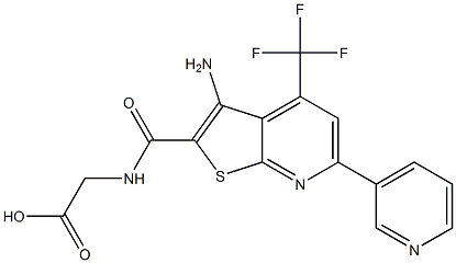 2-({[3-amino-6-(3-pyridinyl)-4-(trifluoromethyl)thieno[2,3-b]pyridin-2-yl]carbonyl}amino)acetic acid 结构式