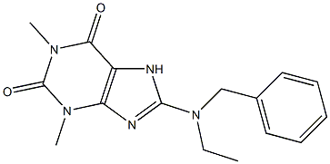 8-[benzyl(ethyl)amino]-1,3-dimethyl-2,3,6,7-tetrahydro-1H-purine-2,6-dione 结构式