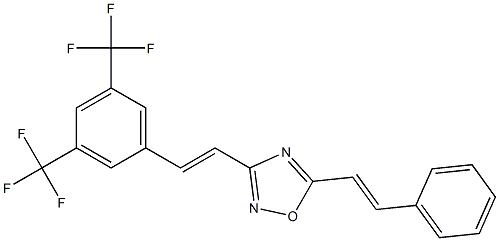 5-Styryl-3-[3,5-di(trifluoromethyl)styryl]-1,2,4-oxadiazole 结构式
