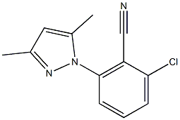 2-chloro-6-(3,5-dimethyl-1H-pyrazol-1-yl)benzonitrile 结构式
