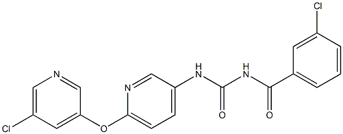 N-(3-chlorobenzoyl)-N'-{6-[(5-chloro-3-pyridyl)oxy]-3-pyridyl}urea 结构式