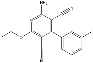 2-amino-6-ethoxy-4-(3-methylphenyl)pyridine-3,5-dicarbonitrile 结构式