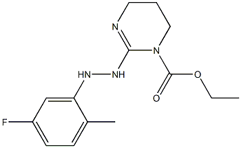 ethyl 2-[2-(5-fluoro-2-methylphenyl)hydrazino]-1,4,5,6-tetrahydropyrimidine-1-carboxylate 结构式