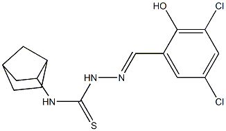 N1-bicyclo[2.2.1]hept-2-yl-2-(3,5-dichloro-2-hydroxybenzylidene)hydrazine-1-carbothioamide 结构式