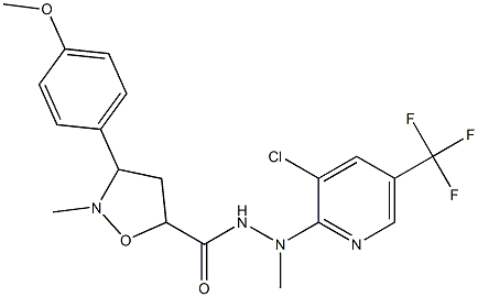 N'-[3-chloro-5-(trifluoromethyl)-2-pyridinyl]-3-(4-methoxyphenyl)-N',2-dimethyltetrahydro-5-isoxazolecarbohydrazide 结构式