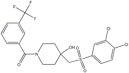 (4-{[(3,4-dichlorophenyl)sulfonyl]methyl}-4-hydroxypiperidino)[3-(trifluoromethyl)phenyl]methanone 结构式