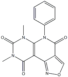 6,8-dimethyl-5-phenyl-4,5,6,7,8,9-hexahydroisoxazolo[3',4':4,5]pyrido[2,3-d]pyrimidine-4,7,9-trione 结构式