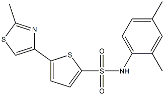 N2-(2,4-dimethylphenyl)-5-(2-methyl-1,3-thiazol-4-yl)thiophene-2-sulfonamide 结构式