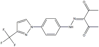 3-(2-{4-[3-(trifluoromethyl)-1H-pyrazol-1-yl]phenyl}hydrazono)pentane-2,4-dione 结构式