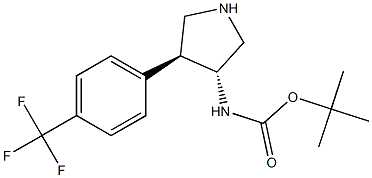 Trans (+/-) Tert-Butyl 4-(4-(Trifluoromethyl)Phenyl)Pyrrolidin-3-Ylcarbamate 结构式