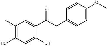 1-(2,4-dihydroxy-5-methylphenyl)-2-(4-methoxyphenyl)ethanone 结构式