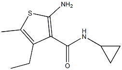 2-Amino-N-cyclopropyl-4-ethyl-5-methylthiophene-3-carboxamide 结构式