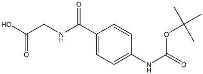 ({4-[(tert-butoxycarbonyl)amino]benzoyl}amino)acetic acid 结构式