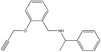 (1-phenylethyl)({[2-(prop-2-yn-1-yloxy)phenyl]methyl})amine 结构式
