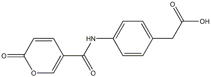 (4-{[(2-oxo-2H-pyran-5-yl)carbonyl]amino}phenyl)acetic acid 结构式