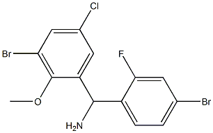 (4-bromo-2-fluorophenyl)(3-bromo-5-chloro-2-methoxyphenyl)methanamine 结构式