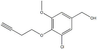 [4-(but-3-yn-1-yloxy)-3-chloro-5-methoxyphenyl]methanol 结构式