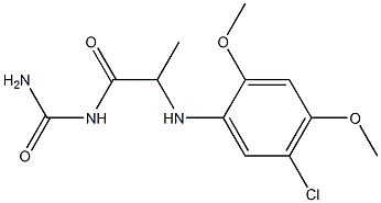 {2-[(5-chloro-2,4-dimethoxyphenyl)amino]propanoyl}urea 结构式