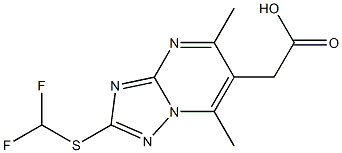 {2-[(difluoromethyl)thio]-5,7-dimethyl[1,2,4]triazolo[1,5-a]pyrimidin-6-yl}acetic acid 结构式