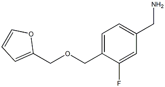 {3-fluoro-4-[(furan-2-ylmethoxy)methyl]phenyl}methanamine 结构式