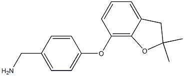 {4-[(2,2-dimethyl-2,3-dihydro-1-benzofuran-7-yl)oxy]phenyl}methanamine 结构式