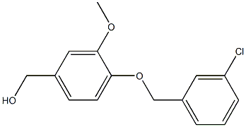 {4-[(3-chlorophenyl)methoxy]-3-methoxyphenyl}methanol 结构式
