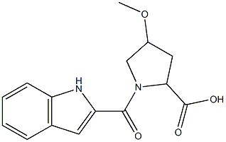 1-(1H-indol-2-ylcarbonyl)-4-methoxypyrrolidine-2-carboxylic acid 结构式