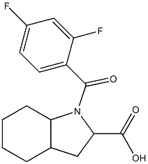 1-(2,4-difluorobenzoyl)octahydro-1H-indole-2-carboxylic acid 结构式