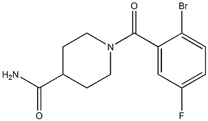 1-(2-bromo-5-fluorobenzoyl)piperidine-4-carboxamide 结构式