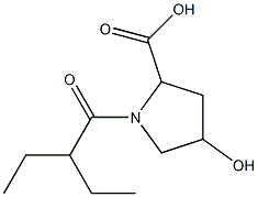 1-(2-ethylbutanoyl)-4-hydroxypyrrolidine-2-carboxylic acid 结构式