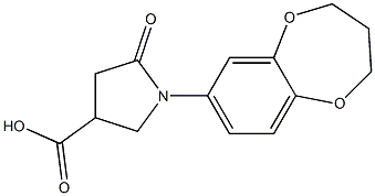 1-(3,4-dihydro-2H-1,5-benzodioxepin-7-yl)-5-oxopyrrolidine-3-carboxylic acid 结构式