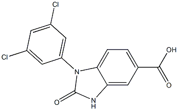 1-(3,5-dichlorophenyl)-2-oxo-2,3-dihydro-1H-1,3-benzodiazole-5-carboxylic acid 结构式