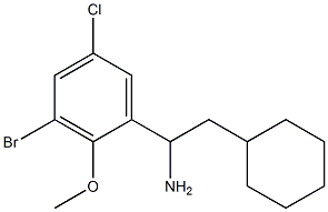 1-(3-bromo-5-chloro-2-methoxyphenyl)-2-cyclohexylethan-1-amine 结构式