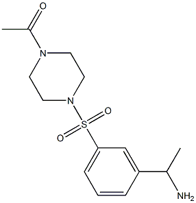 1-(4-{[3-(1-aminoethyl)benzene]sulfonyl}piperazin-1-yl)ethan-1-one 结构式