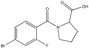 1-(4-bromo-2-fluorobenzoyl)pyrrolidine-2-carboxylic acid 结构式