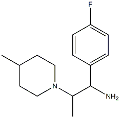 1-(4-fluorophenyl)-2-(4-methylpiperidin-1-yl)propan-1-amine 结构式