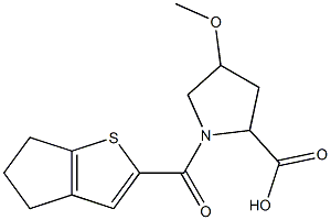 1-(5,6-dihydro-4H-cyclopenta[b]thien-2-ylcarbonyl)-4-methoxypyrrolidine-2-carboxylic acid 结构式