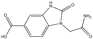 1-(carbamoylmethyl)-2-oxo-2,3-dihydro-1H-1,3-benzodiazole-5-carboxylic acid 结构式