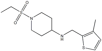 1-(ethanesulfonyl)-N-[(3-methylthiophen-2-yl)methyl]piperidin-4-amine 结构式