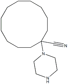 1-(piperazin-1-yl)cyclododecane-1-carbonitrile 结构式